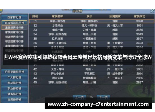 世界杯赛程密集引爆热议转会风云席卷足坛格局新变革与博弈全球界 世界杯赛程密集引爆热议转会风云席卷足坛格局新变革与博弈全球界